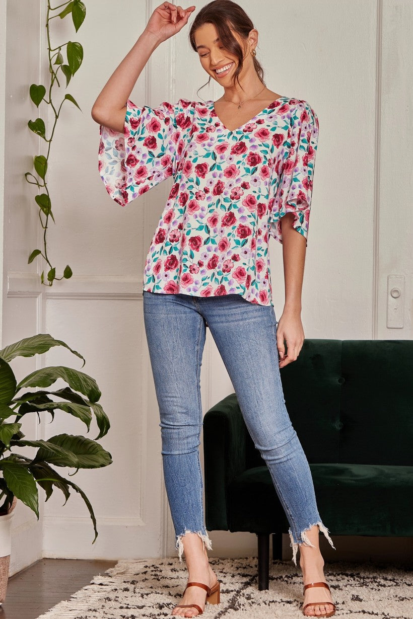 PRINTED FLORAL TOP