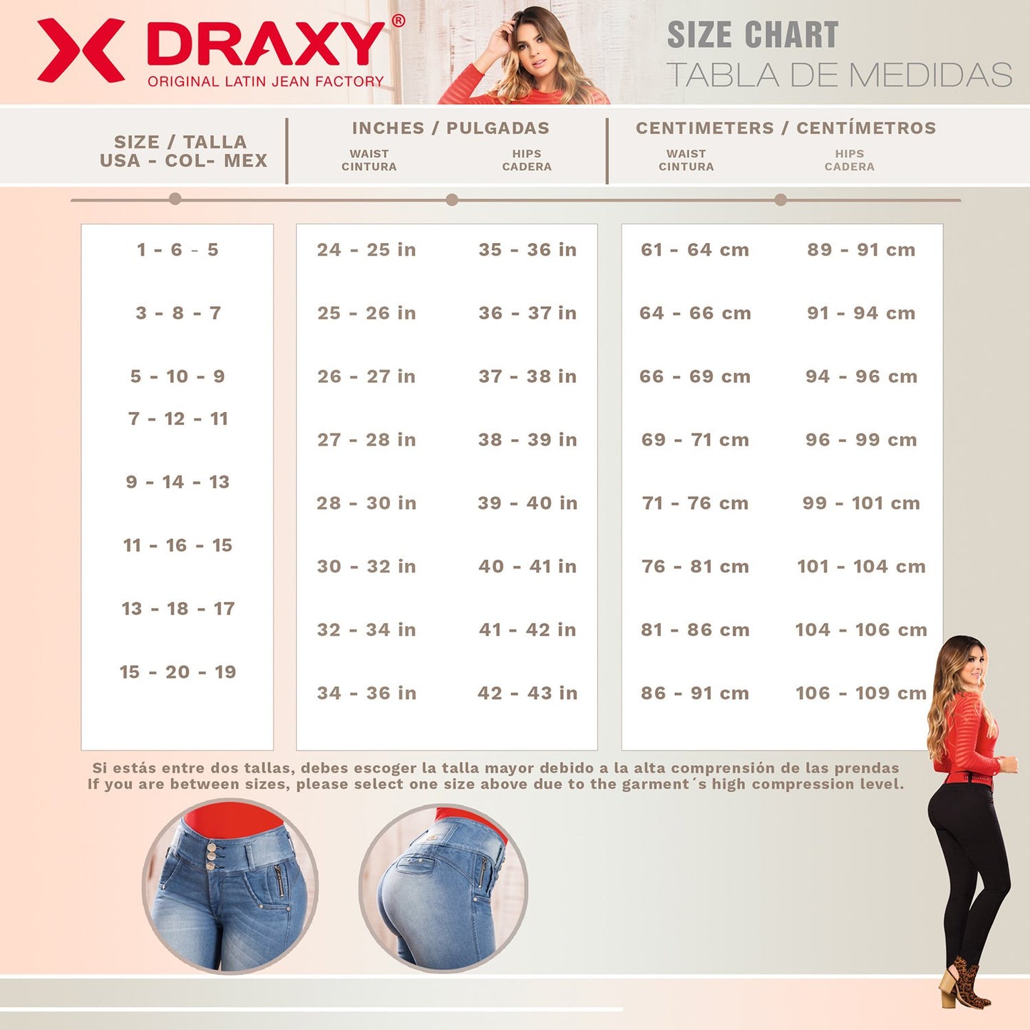 DRAXY 1322 Women Colombian Butt lifter Skinny Jeans - Pal Negocio