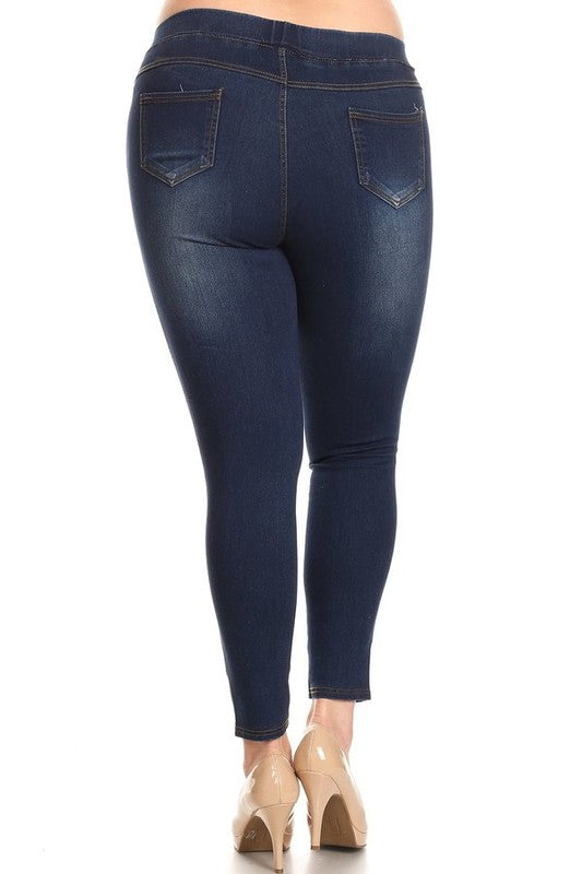 PLUS SIZE DENIM LEGGINGS