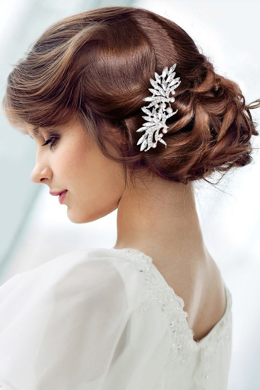 Marquise Stone Leaf Hair Comb