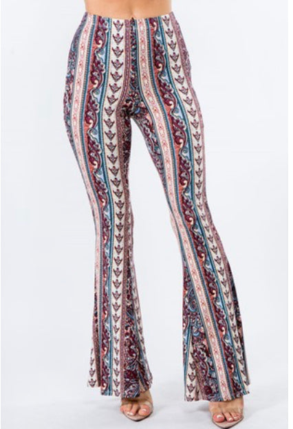 BOHO BAROQUE PRINTED FLARED LONG PANTS
