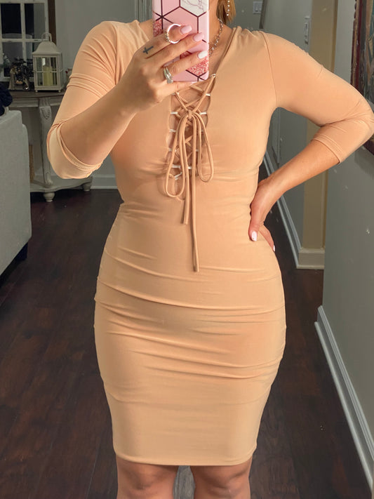 Beige Mini Dress