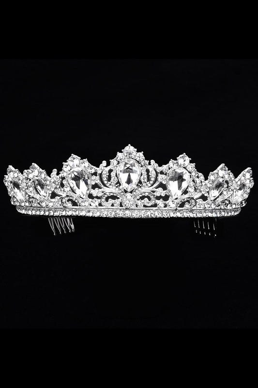 Teardrop Stone Accented Princess Tiara
